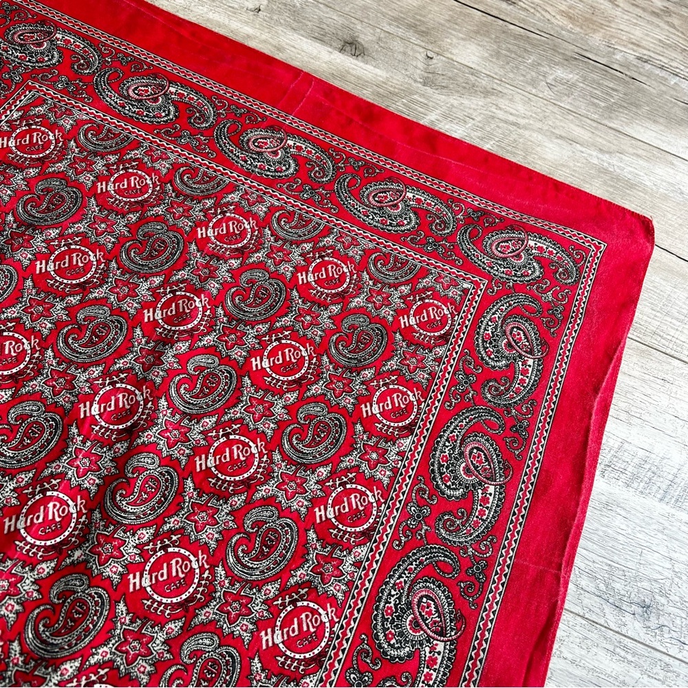 Hard Rock Cafe Rare Red and Black Paisley Bandana